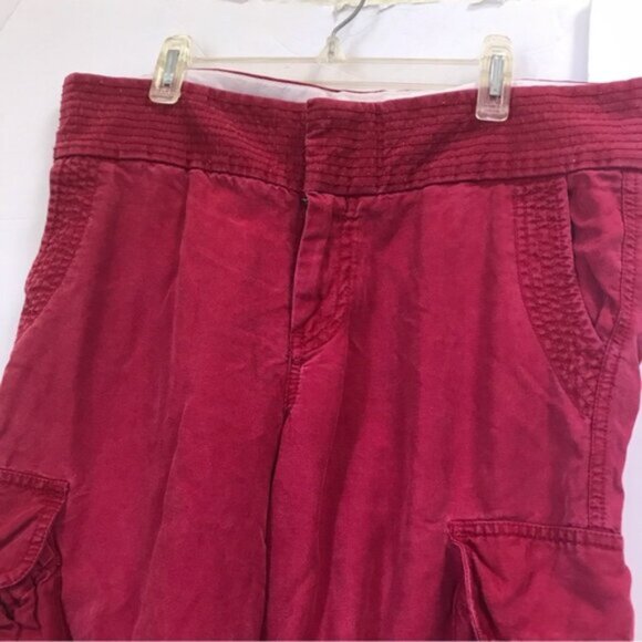 GAP Vintage Cargo Pockets Crop Tencel Pants Zip Fly Pant Ties Capris Trousers 8 - Picture 7 of 16